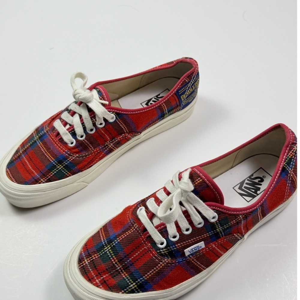 Vans x Pendleton Authentic Style 44 Red Plaid Wool Sneakers Mens 10.5 Womens 12